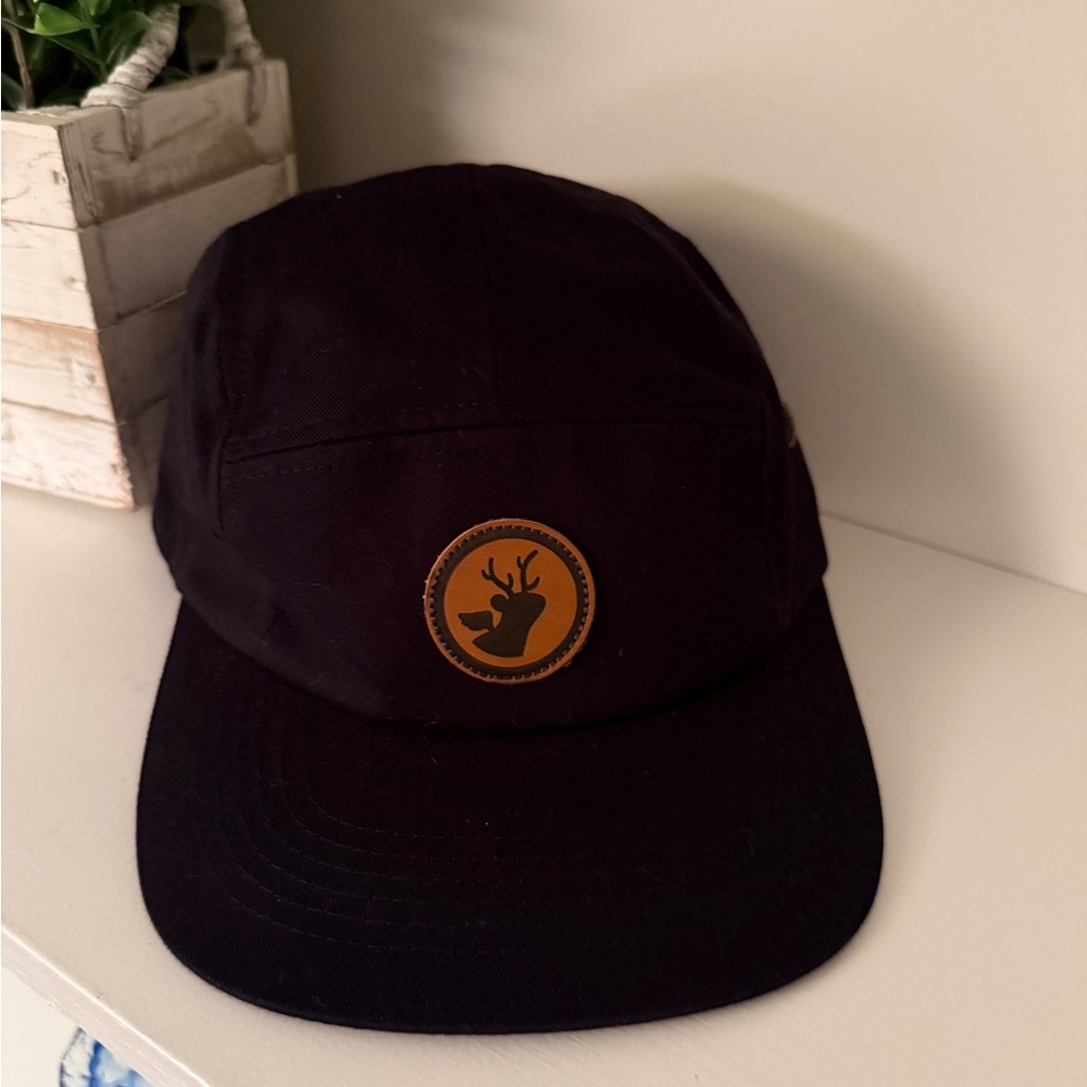 5 Panel Wolpertinger Leather Patch Strapback Hat Cadet Military Cap Mythical